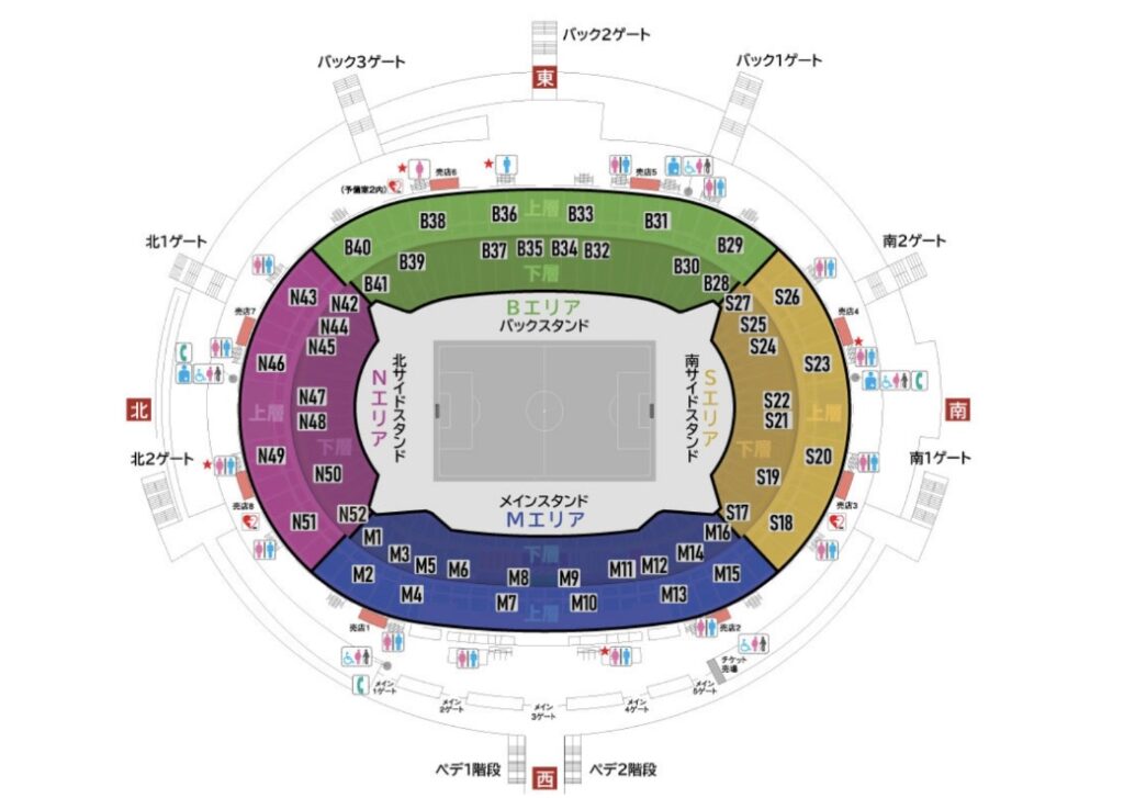 味の素スタジアムの座席表